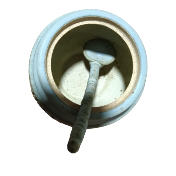 Studio Pottery Jelly Jar with lid and spoon - Picture 2 of 3